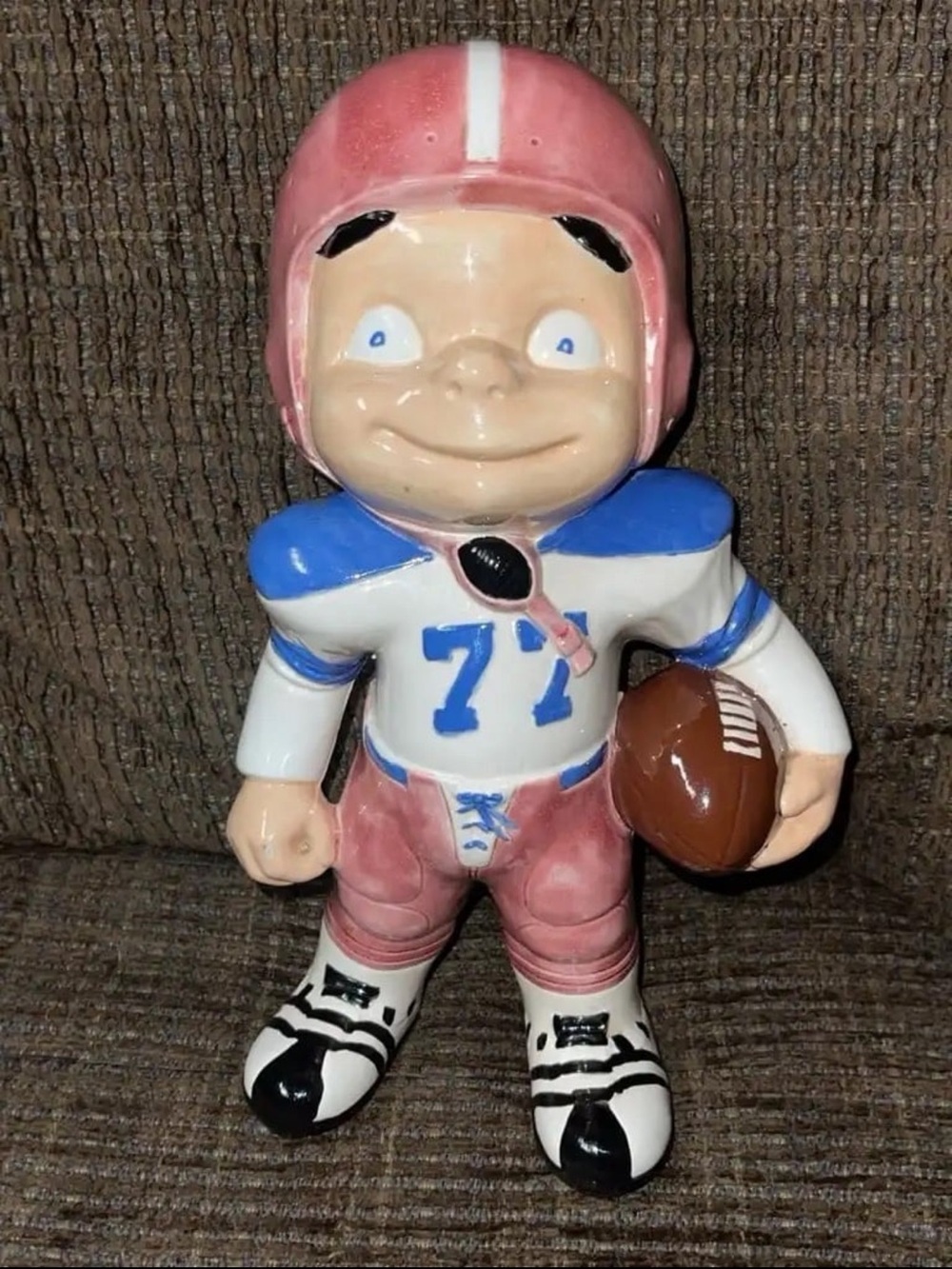 Atlantic Mold Ceramic Football Player #77 Unknown 1970’s Era Vintage Classic Use